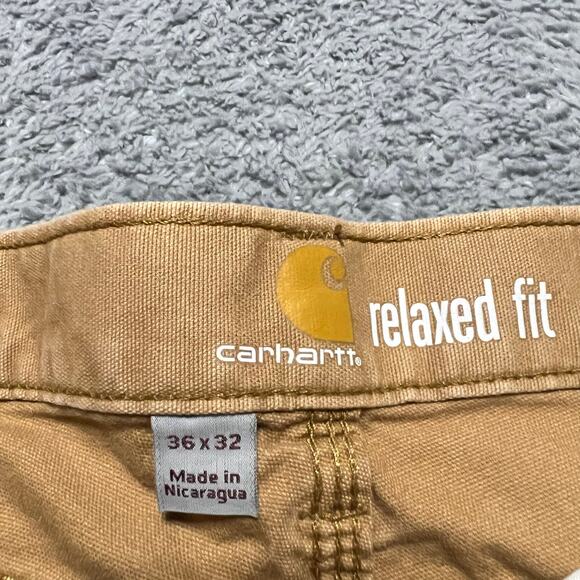 Carhartt Pants Mens 36 X32 Light Brown Relaxed Workwear - Picture 5 of 10